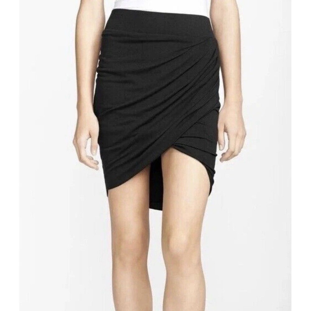Helmut Lang Black Draped Slit Skirt Size Small